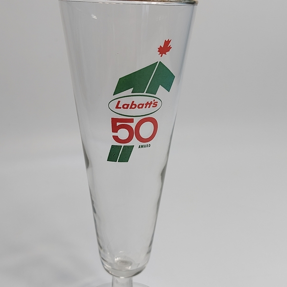 Vintage Rare Labatt's 50 Logo Award Pilsner Style Footed Glass - Picture 2 of 7